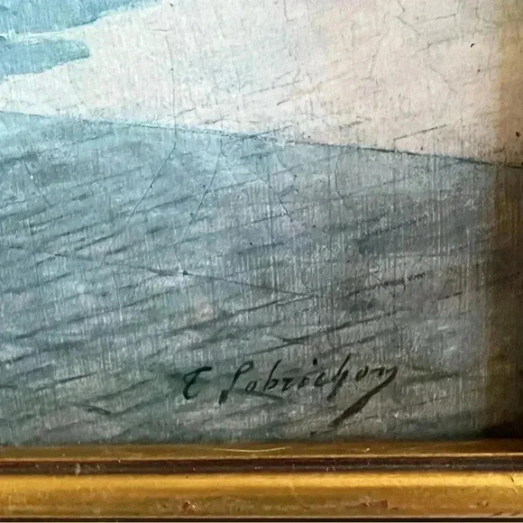 French Canvas Promenade Des Enfants Art by Timoleon Marie Lobrichon Gold Frame - Picture 8 of 16